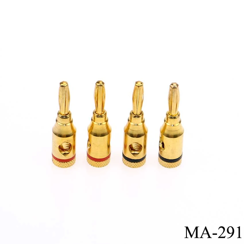 

4PCS Gold-plated Banana Plugs Musical Audio Cable Wire Connectors Free Soldering Terminal For Speaker Amplifier