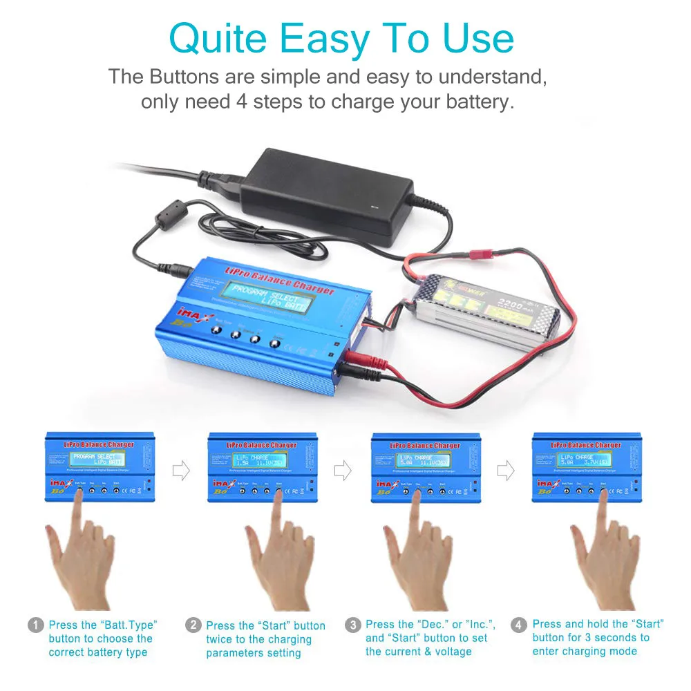 HTRC imax b6 80W Lipo Charger For Lipo NiMh Li-ion Ni-Cd Battery Balance Charger Discharger With 12V 6A Power Supply Optional