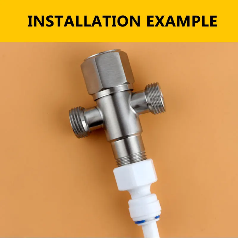 Purificador de água com rosca interna, filtro de água, encaixe rápido do conector, tubulação plástica reta, 43N diâmetro 19mm, 1/2 in a 3/8 in Tube