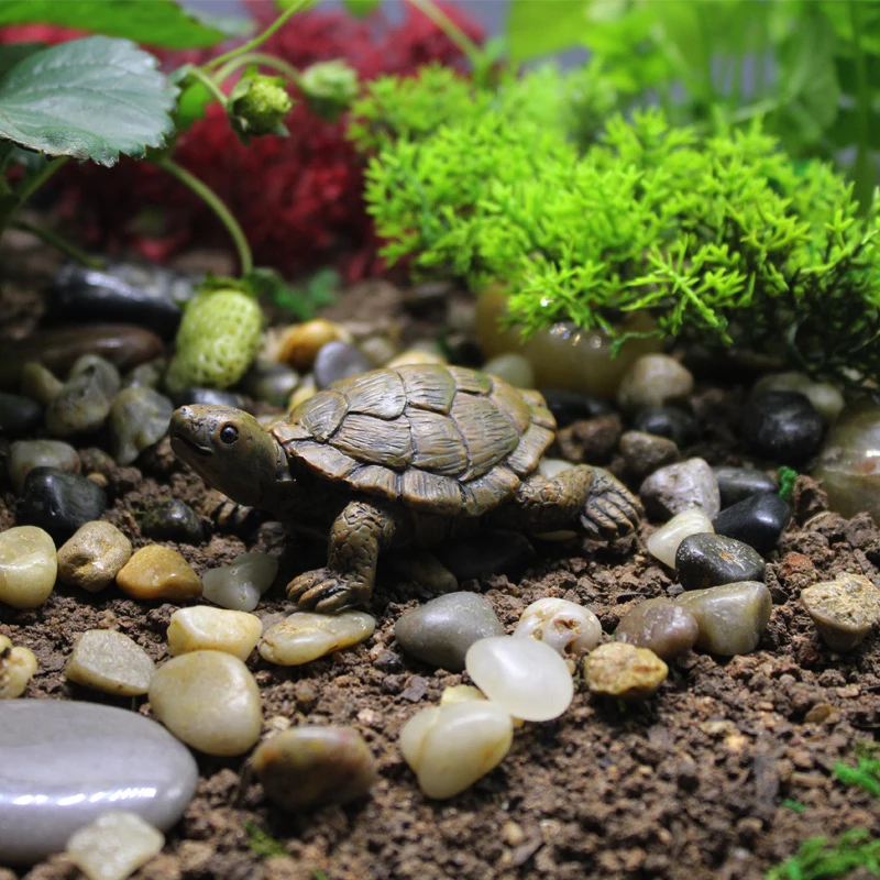 Mini modello tartaruga figurine in resina fata giardino miniature acquario accessori terrario fai da te decorazione del paesaggio artificiale