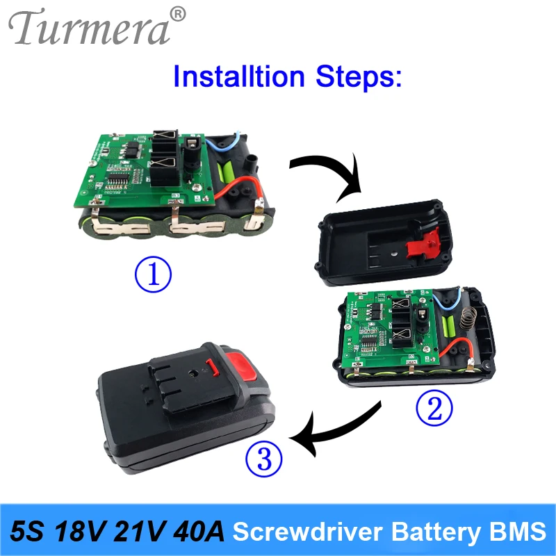 Turmera 5S 18V 21V 30A BMS bateria litowa z balansem na wiertło do wkrętarki 20V 24V i odkurzacz