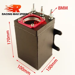 60mm yarış harici 044 yakıt pompası tankı yarış siyah kütük alüminyum aluminium uydurma yağ yakalama can yakıt dalgalanma tankı oct-1115-bk