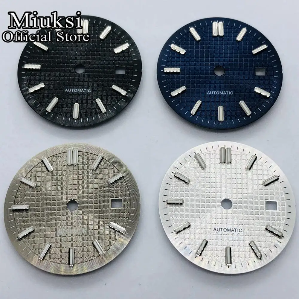 Miuksi 31mm zegarek wybierania świecenia pasuje NH35 ETA 2836 2824 Mingzhu DG2813 3804 Miyota 8205 8215 821A ruch
