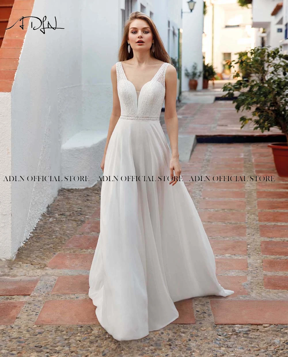 Requintado vestido de casamento boêmio até o chão vestido de noiva boho branco marfim chiffon praia vestido de noiva сgown gown 2021