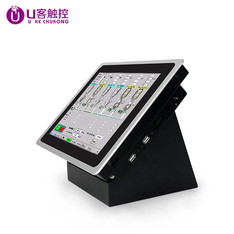 VESA/Desktop 15 inch 1024*768 Capacitive touch screen lcd display industrial monitor with VGA/RJ45/DVI