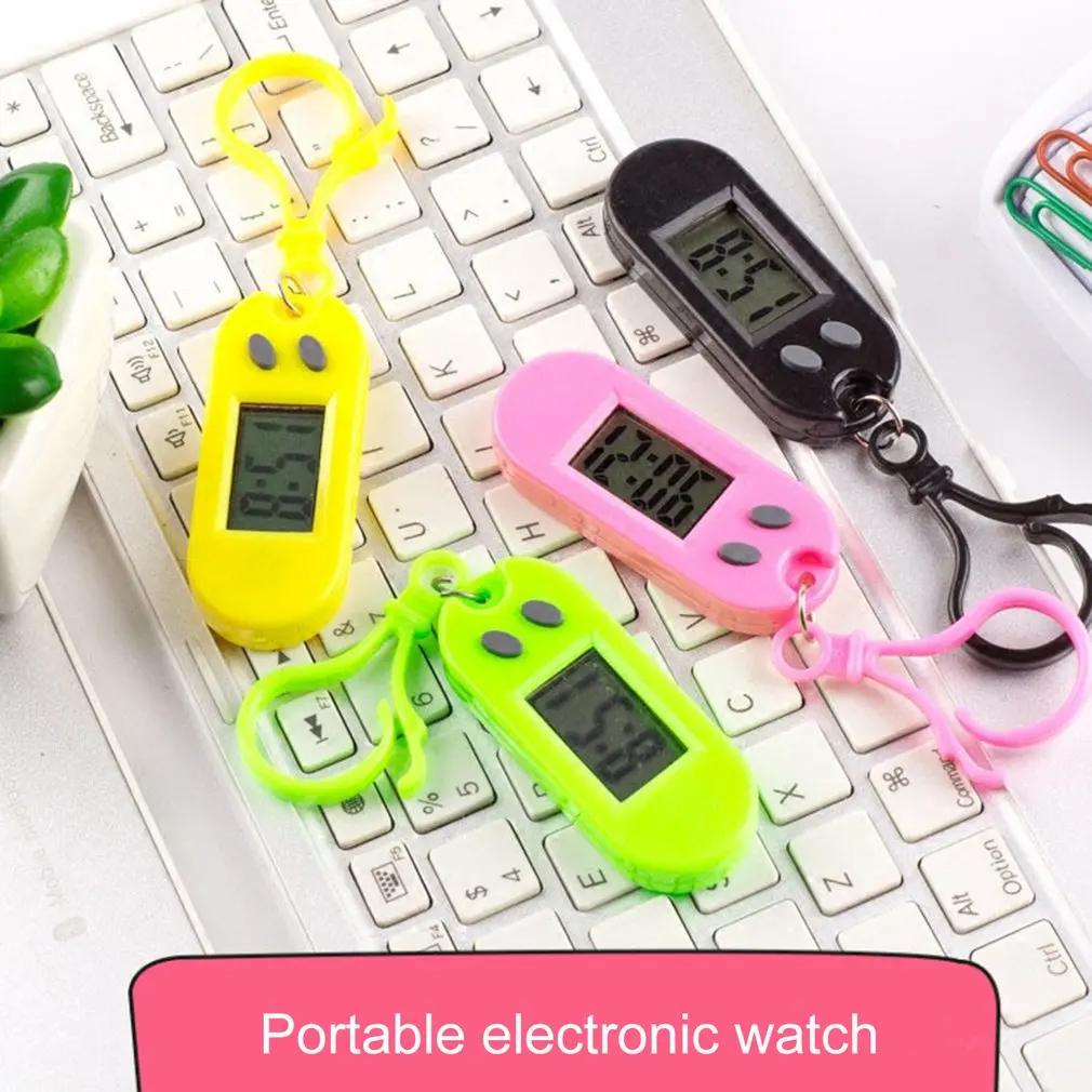 1pcs Multifunctional Toy Watch Keychain Backpack Pocket Watch Electronic Watch Led Test Watch Random Color