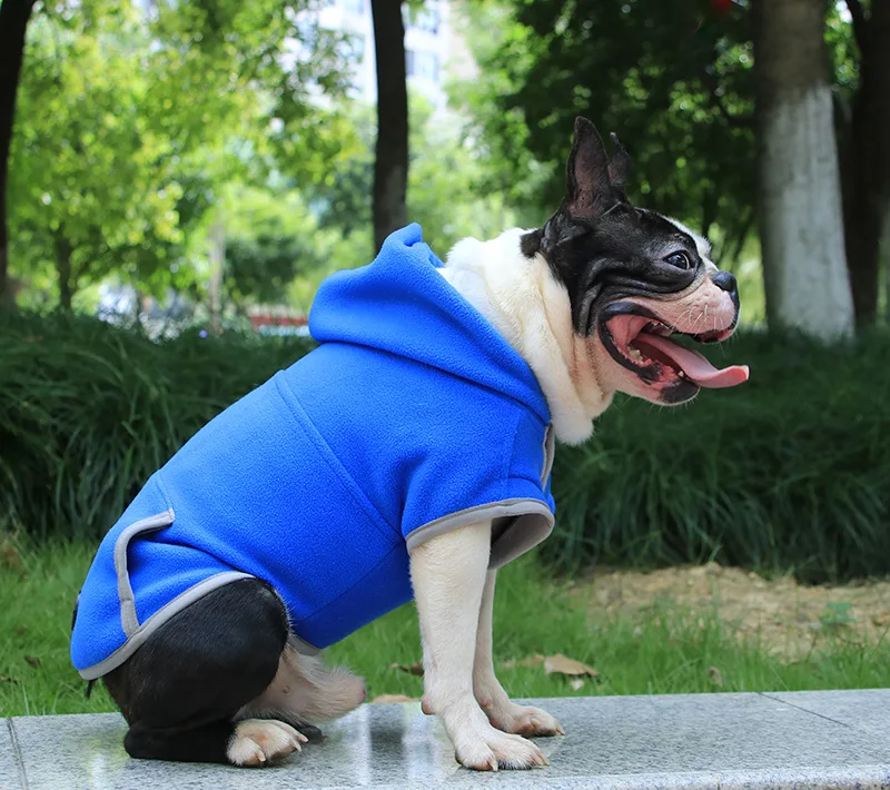 

Fleece Dog Hoodies with Pocket, Cold Weather Spring Vest Sweatshirt,Winter Warm Coat Clothes for Dogs and Puppies