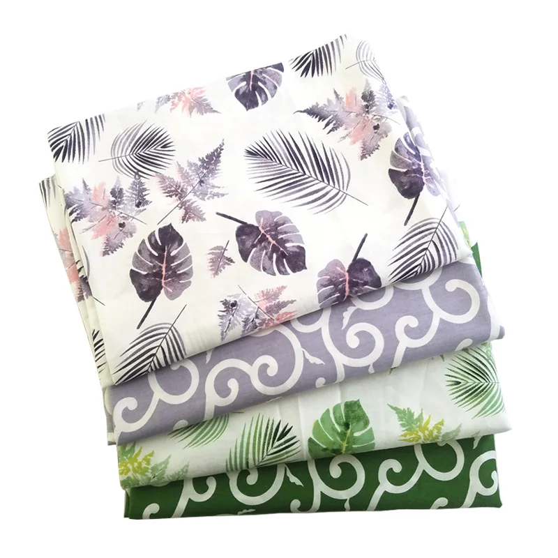 50*160CM Banana Leaf Printed Cotton Fabric Tablecloth Leaves Vine Fabric Home Pajamas Cotton Clothes Cotton Twill Surface