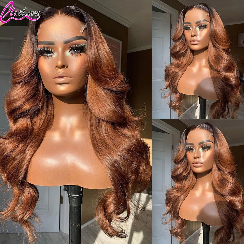 Body Wave Human Hair 13x4 Highlight HD Lace Frontal Wig Brazilian Human Hair Wigs For Woman 1B Burgundy Body Wave Lace Front Wig