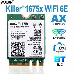 Killer 무선 네트워크 카드, 블루투스 5.WIFI 카드, WWLAN AX210, 1675x, Wifi6e, 인텔 AX210, AX210NGW, Killer1675x 업그레이드, 신제품