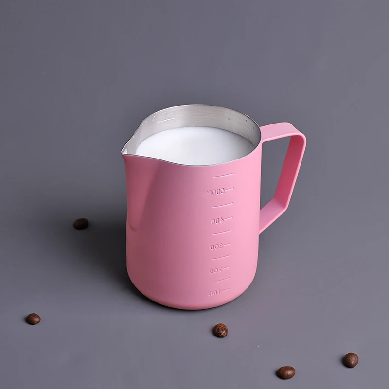 350 600ml Non-stick Coating Frothing Pitcher Milk Cup with Scale,Espresso Coffee Barista Craft Latte Cappuccino Cream Froth Jug