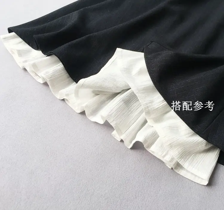 Women Bottoming Skirts Wrinkled Texture Thin Pure Cotton Hanfu Petticoat Underskirt Large Hem Long Ruffles White Half Slip Dress