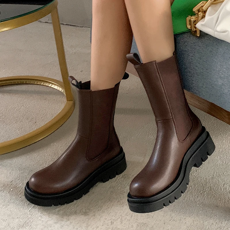 MORAZORA Big size 33-42 women boots square heels Chelsea Boots simple ladies shoes autumn winter solid color ankle boots