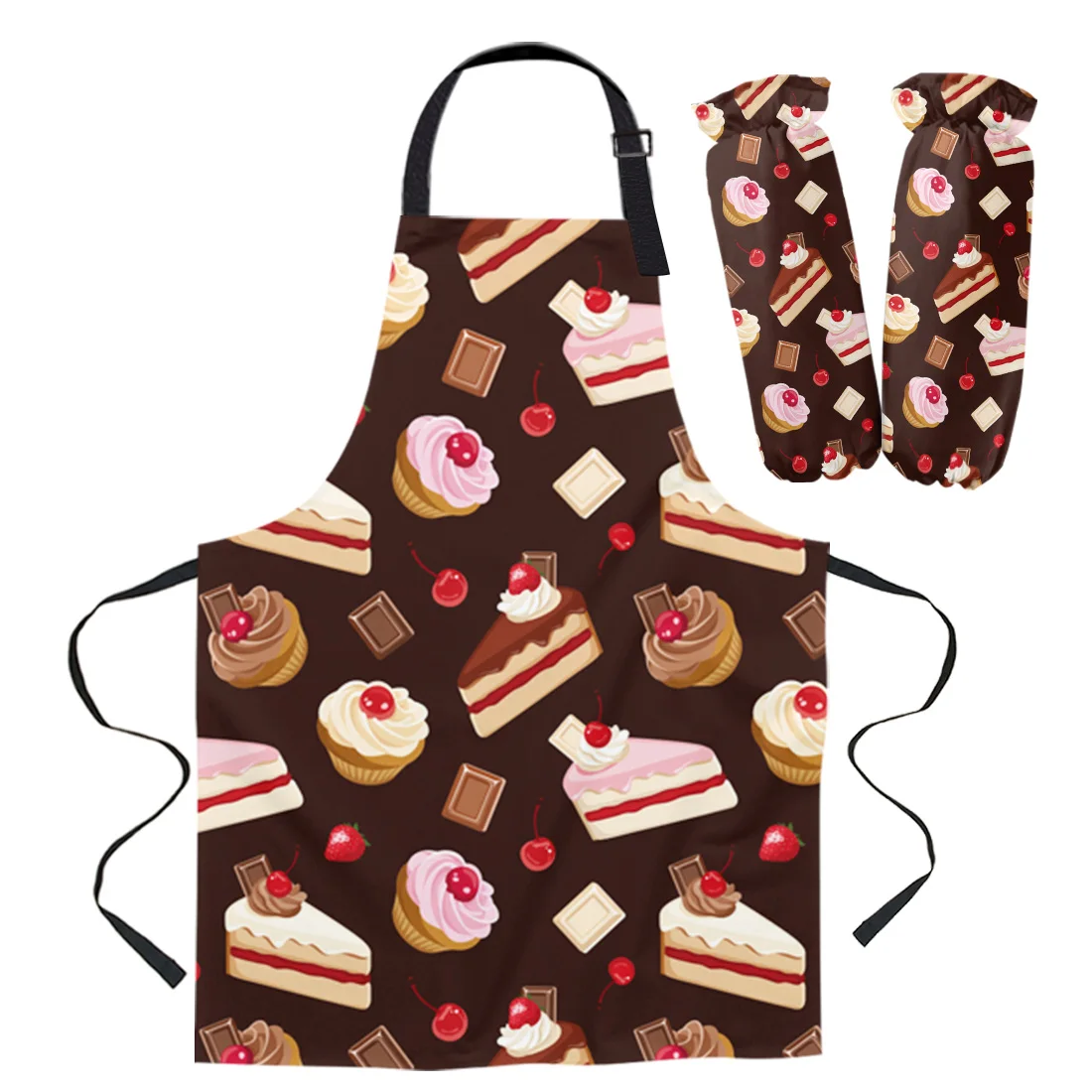 Food Sweet Cake Chocolate Pink Apron Kitchen Household Cleaning Pinafore Home Cooking Apron Kitchen Aprons for Woman