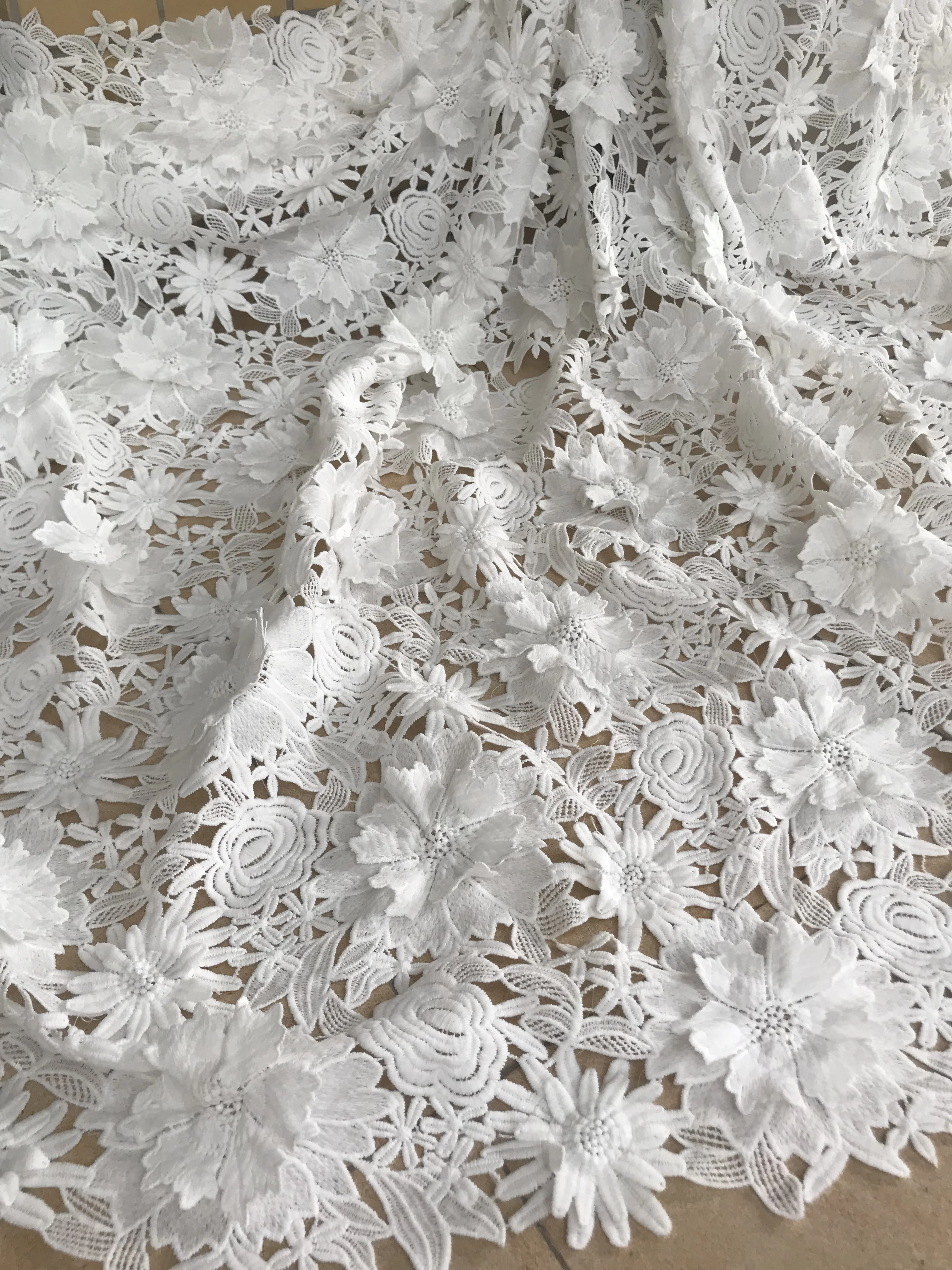 sexy french net with ZH-58883 white embroidery mesh tulle lace fabric for wedding/evening dress/party