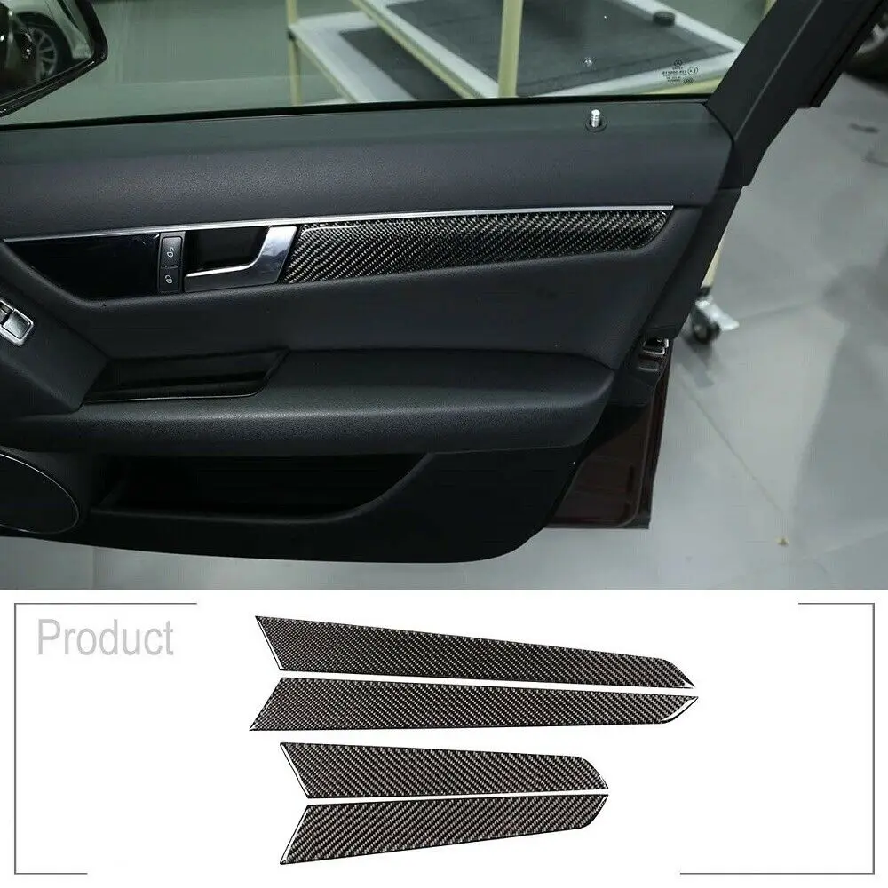 

Car Inner Door Panel Sticker Interior Trim decals 3K Carbon Fiber Anti-scratch decoration for Mercedes-Benz W204 2007-2014