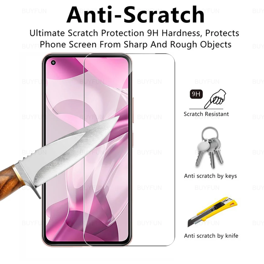 Funda de vidrio templado 6 en 1 para Xiaomi 11 Lite 5G NE, Protector de pantalla para Xiaomi Mi 11 Lite 5G 11i 11T Pro, película protectora para lente de cámara