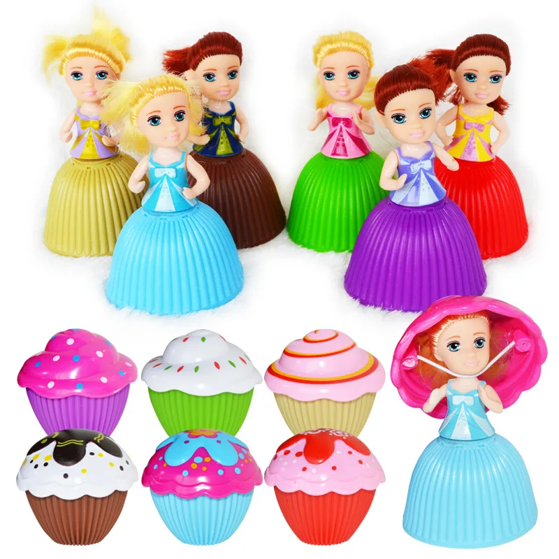 12Pcs Mini Beautiful Cake Cupcake Princess Doll Toy Cartoon Lovely Transformed Scented Girls Funny Games Toys Christmas Gifts