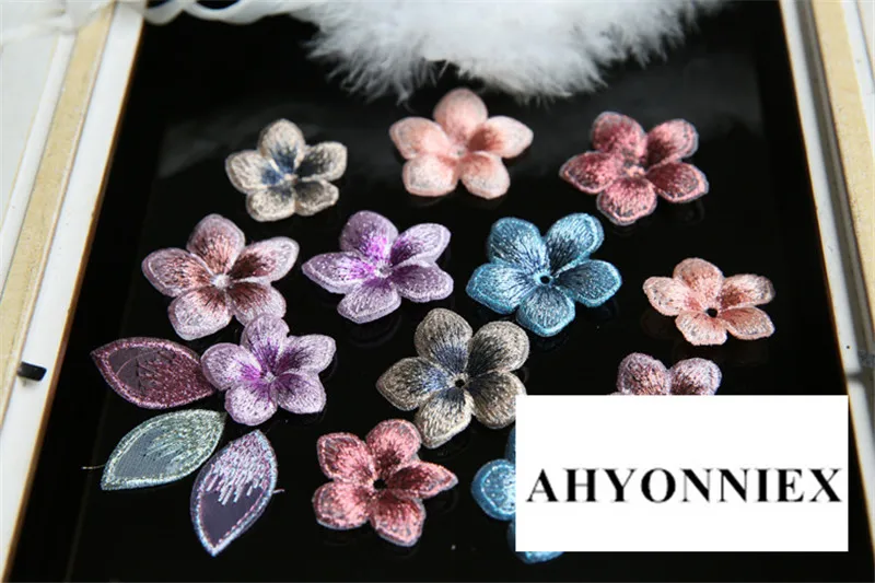 AHYONNIEX 10 stücke Günstige Kleine Blume Patch für Kleidung Nähen auf Applique Kleid Haar Zubehör Schuhe Taschen DIY Dekoration Patches – Detail 4