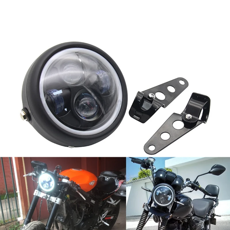 

6.5 inch LED Motorcycle Headlight HiLo head light lamp Bulb DRL for Harley Sportster Cafe Racer Bobber