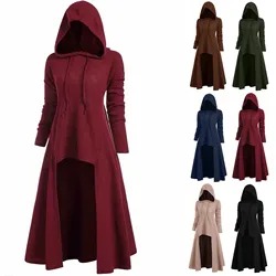 Gothic Punk Jacket Women Black Hooded Plus size Winter 2021 Coat Female Long Womens Jackets And Coats Clothing Capes & Ponchos