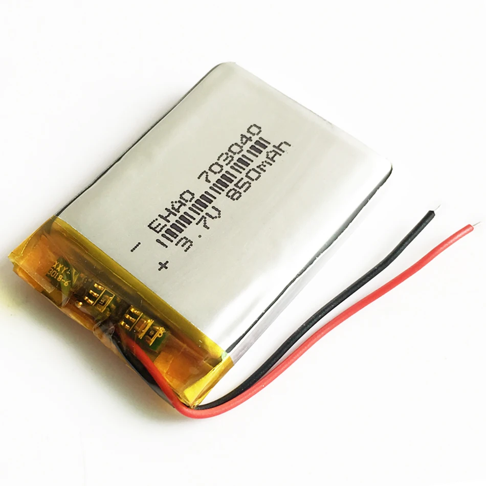 3.7V 850mAh 703040 litowo-polimerowa LiPo akumulator akumulator do Mp3 PAD DVD ebooka zestaw słuchawkowy Bluetooth głośnik MP4 rejestrator