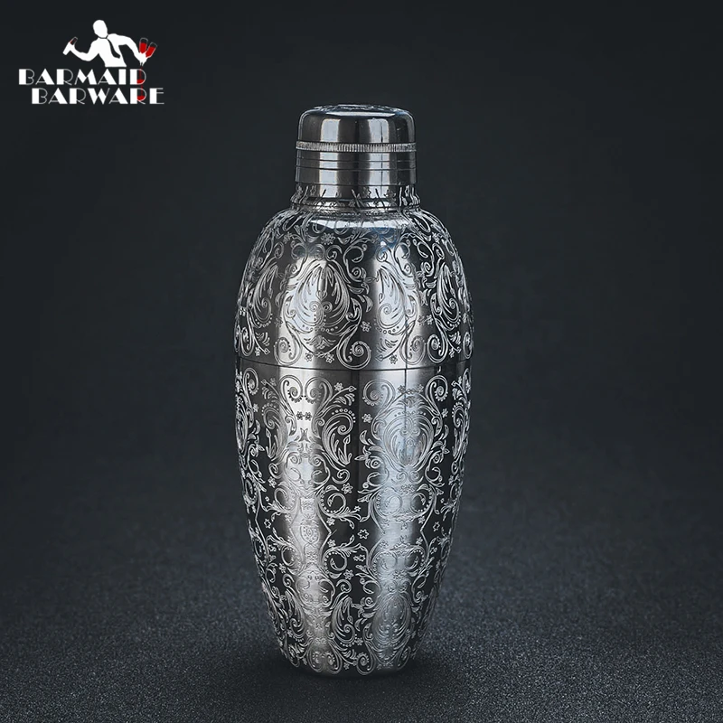 450ml Carven Engraving Vintage Bar Shaker Stainless Steel Cocktail Boston Bar Shaker Narzędzie barowe