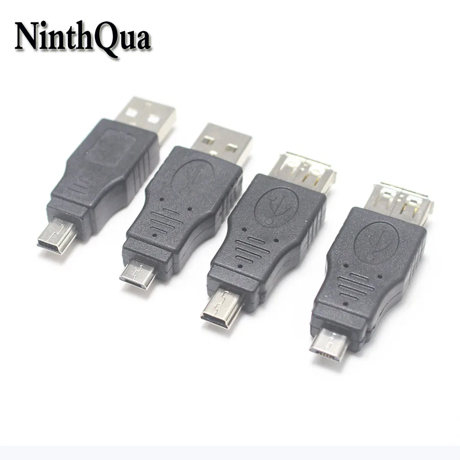 NinthQua 2pcs 5pin Mini USB Micro USB Adapter male to female Converter USB Gadgets inteligentes USB USB 2.0 Adapter