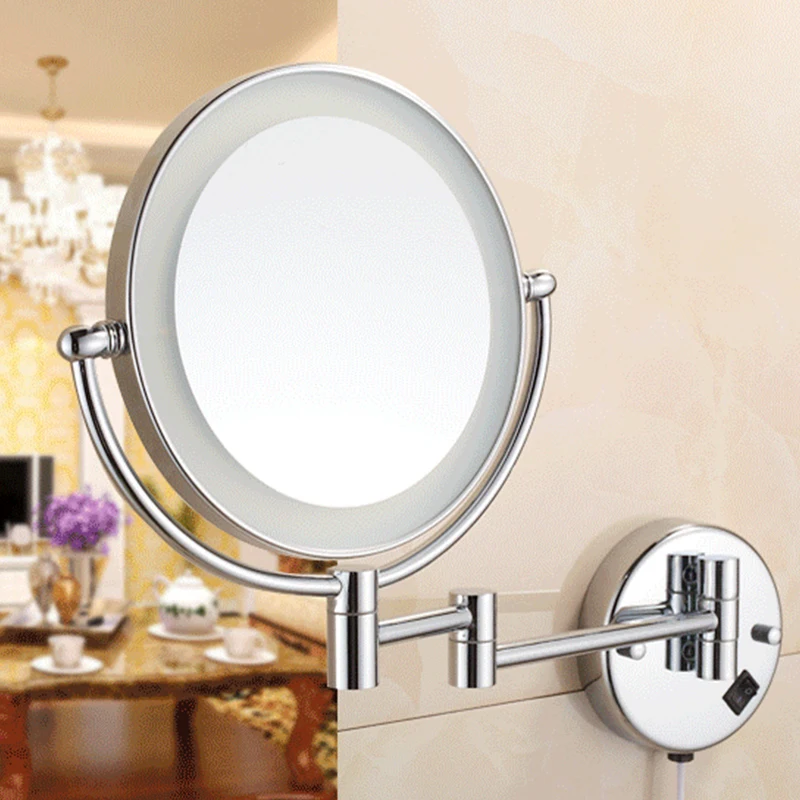 3X Wall Mounted Makeup Mirror Double Sided Magnifying Cosmetic Mirror for Bathroom 8 Inch Extension Mirrors Adjustable Bright
