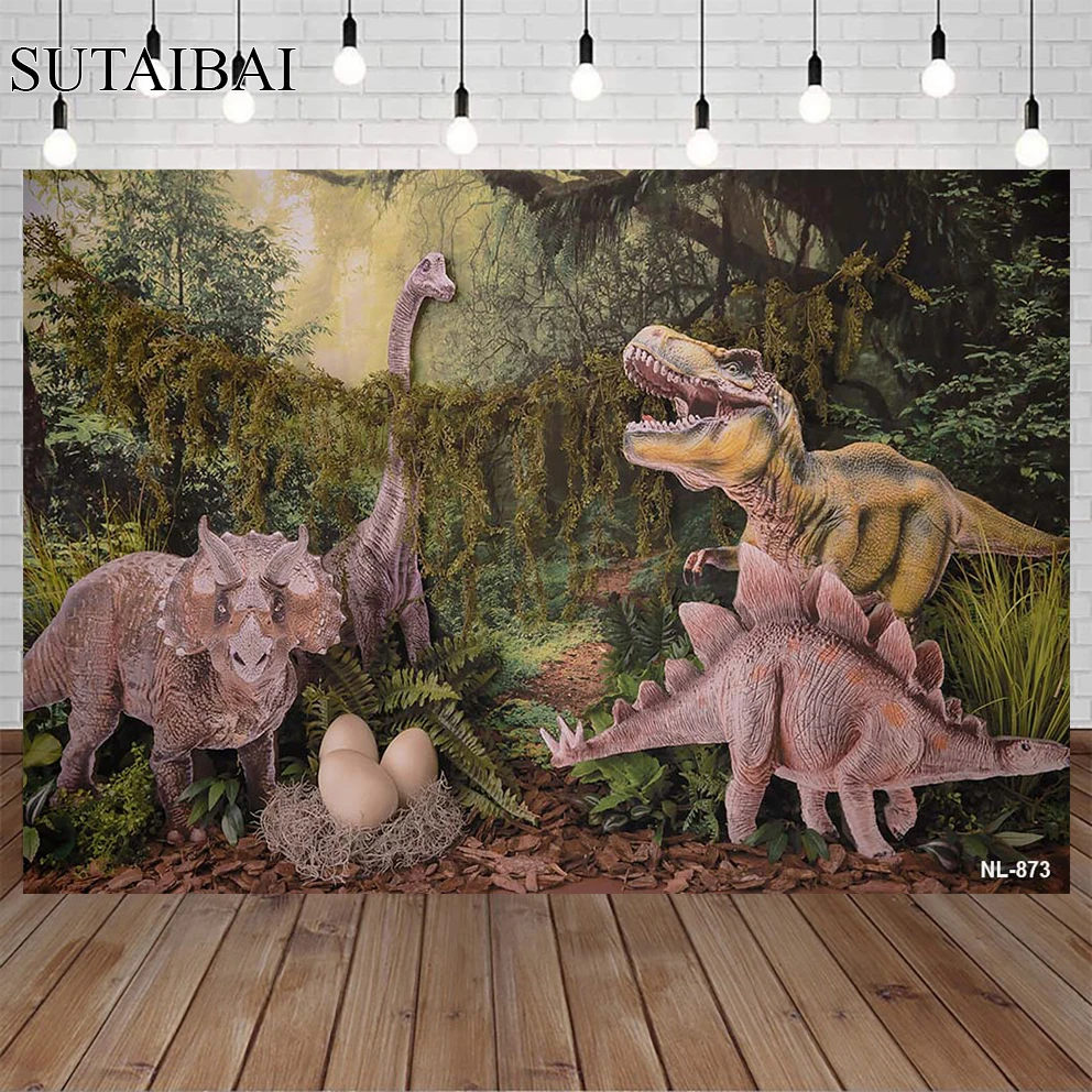 

Jurassic World Photo Backdrop Dinosaur Photography Background for Birthday Party Studio Booth Decorations Banner Props Supplies