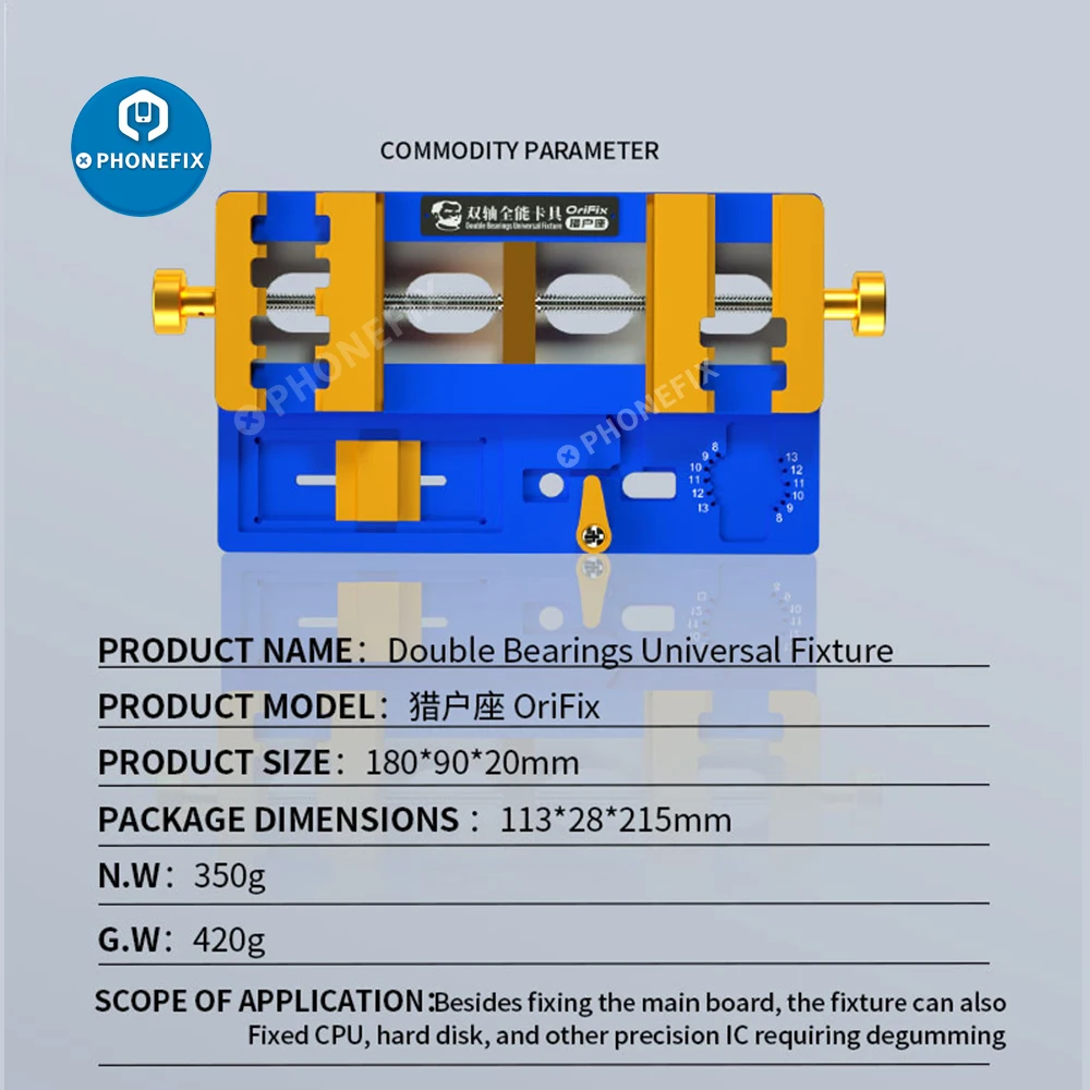 

MECHANIC Orifix 3 In 1 Universal PCB Holder Double Bearing Jig Fixture for iPhone Motherboard Positioning Dot Projector Repair