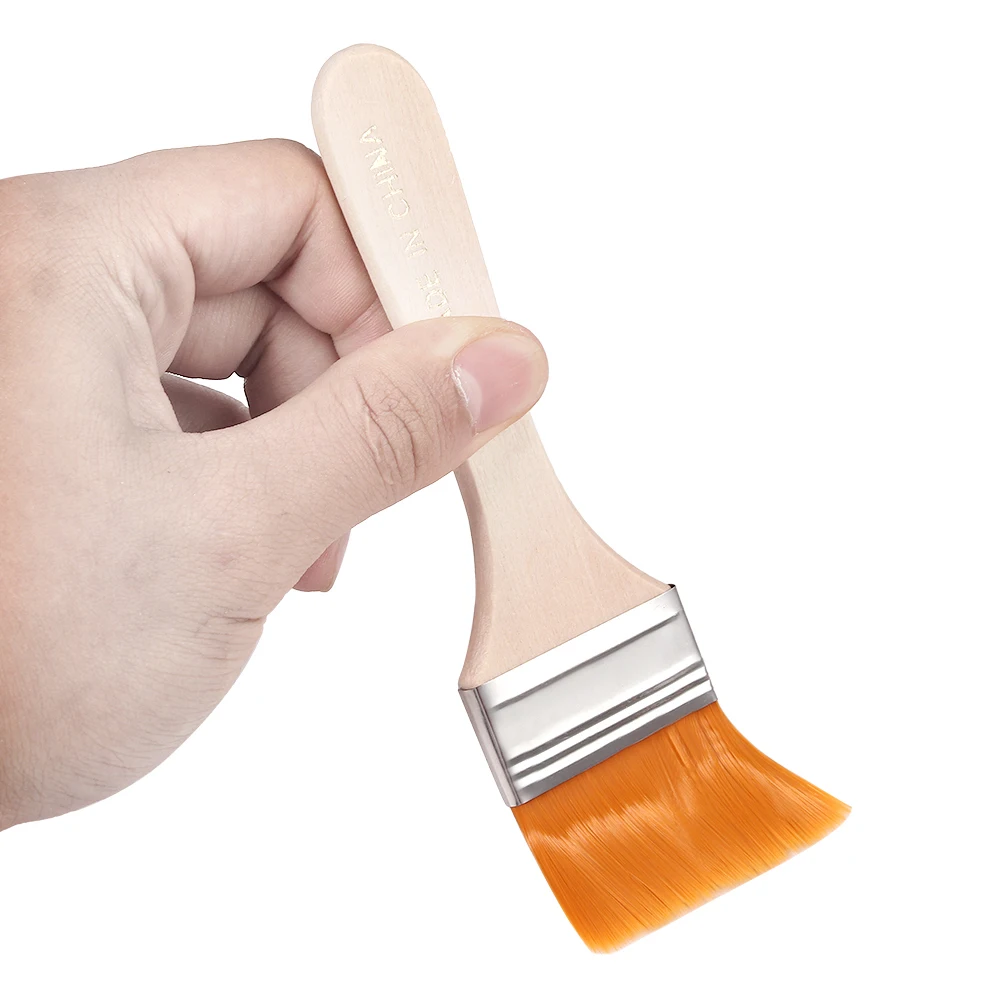 JUSTOOL 12 set di 60 pennelli pennelli piatti diverse dimensioni manici in legno massello pennelli piatti per uso domestico per progetti di vernice