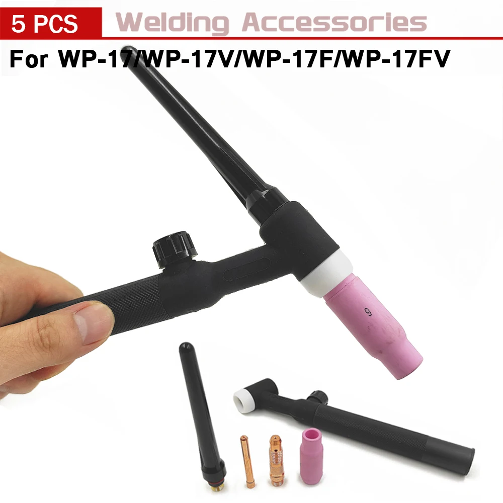 5 stücke TIG Taschenlampe WIG-IMPULSLICHTBOGEN WP17 WP17F Gas Wolfram Arc Schweißen Gun Argon Luftgekühlte Gas Ventil WP17V WP17FV TIG schweißen Fackel – Detail 1