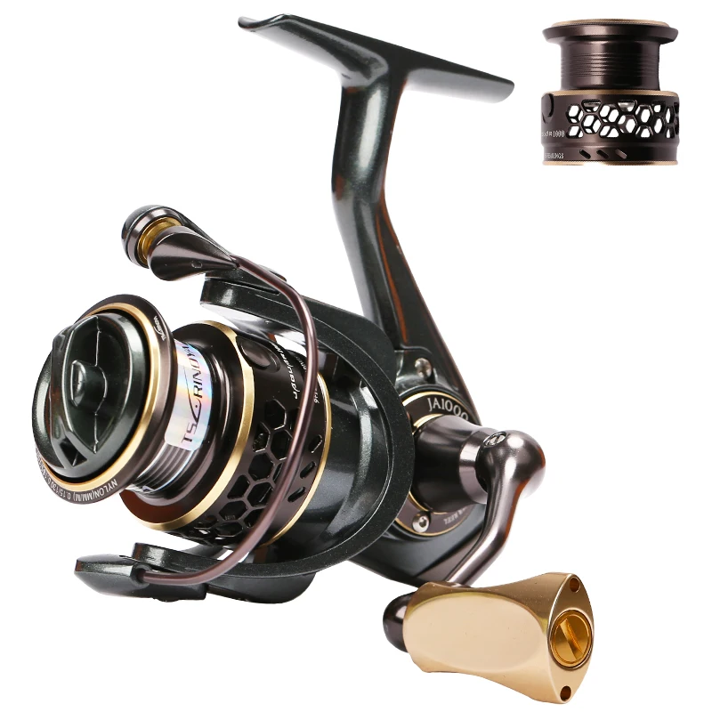 

1000s Series 4 KG Max Drag Double Line Spool Spinning Reel 5.2:1 Gear Ratio 9+1 BB Rock Fishing Coil Trolling Wheel De Pesca