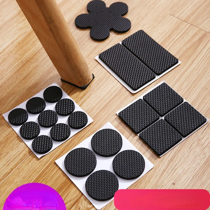 Adhesive self-adhesive foot pad, black round table-leg chair protection pad, non-slip wear-resistant silent foam pad