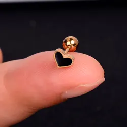 1 parça 20G paslanmaz çelik su geçirmez Bar düğme küpe kadın sarmal kıkırdak Tragus lob kulak topu vida geri küçük minik Piercing