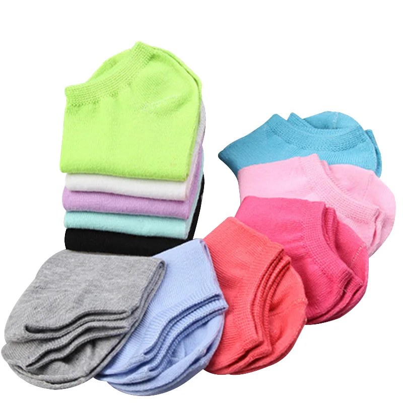 

5Pairs/lot Women Cotton Socks Summer Cute Candy Color Boat Socks Ankle Socks for Woman Sock Slippers Dropshipping