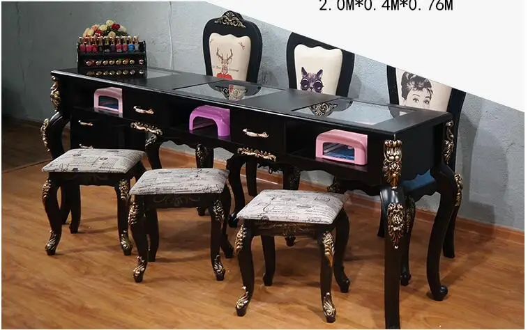 New American retro manicure table and chair set