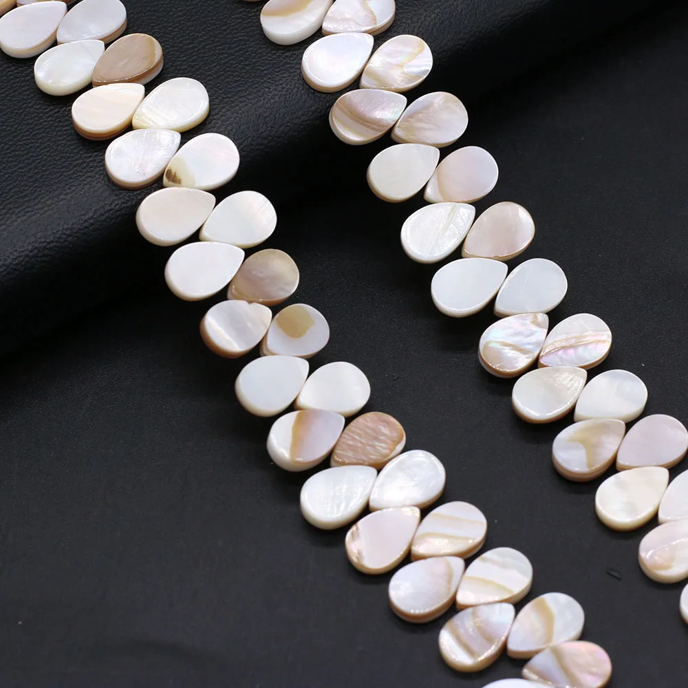 Natural Freshwater Water Drop Shape Mother of Pearl Shell Beads DIY for Necklace Jewelry Making Gift Size 10x15mm 8x12mm