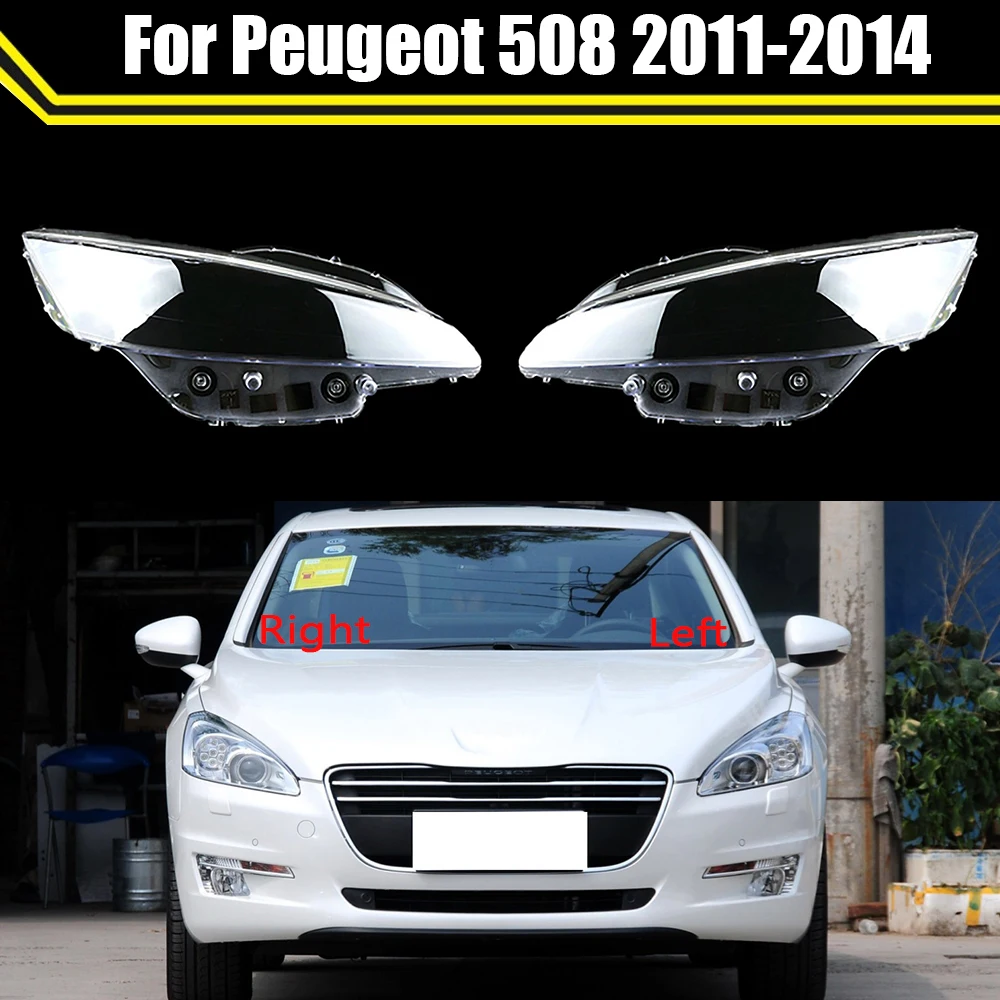 Headlight Cover For Peugeot 508 2011 2012 2013 2014 Lampshade Case Headlamp Lens Replacement Front Auto Protection Shell Cover