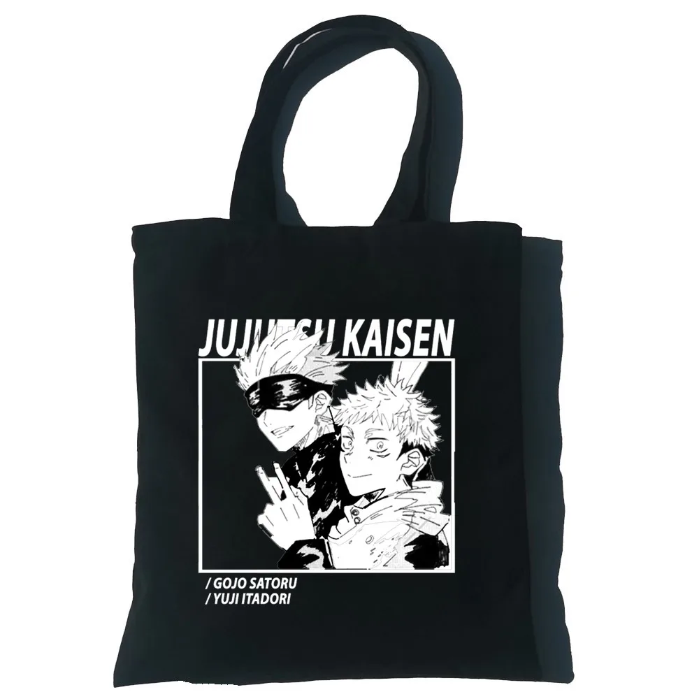 Jujutsu Kaisen Japanese Anime Canvas Bag Casual Harajuku Women Bag Large Capacity Vintage Shopper Bag Punk Women Shoulder Bags