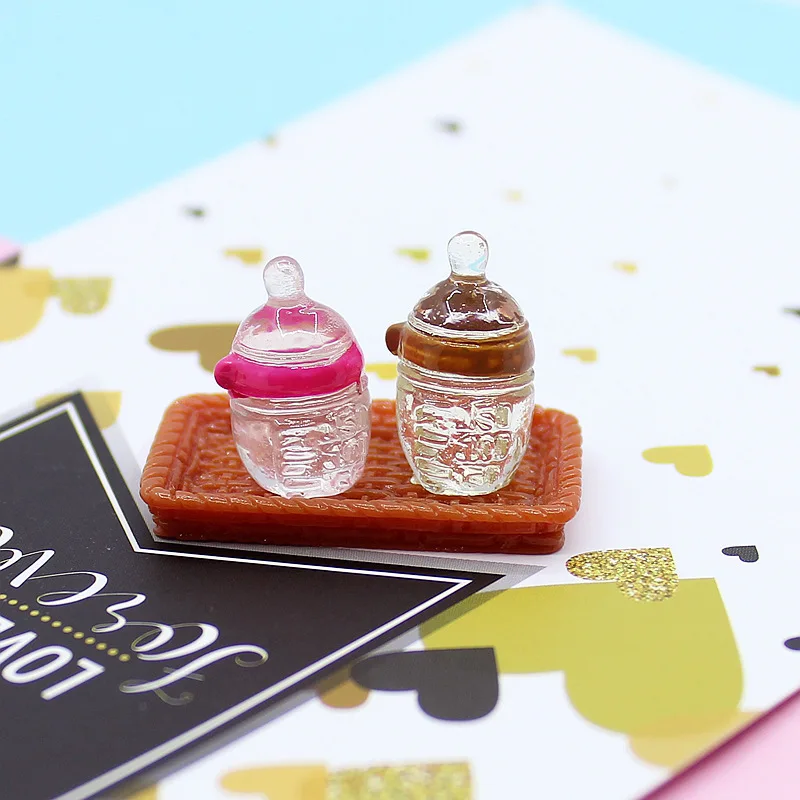 10 stücke 10*22mm Simulation Mini Miniatur Milch Baby Flasche Fütterung Flaschen Für DIY Schlüsselbund Anhänger Puppenhaus Zubehör – Detail 20
