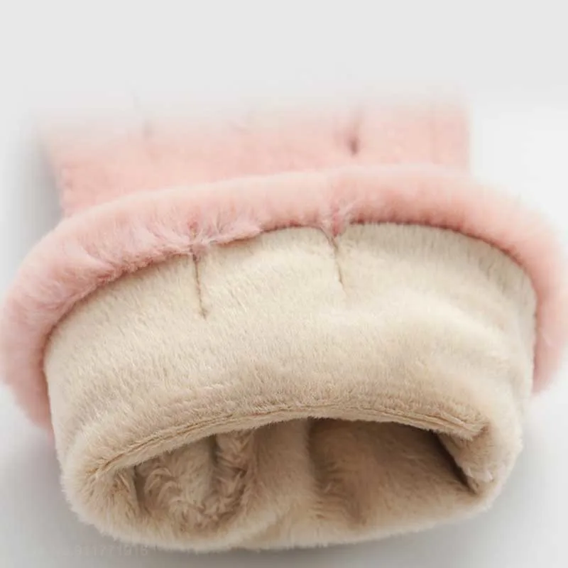 Youpin Cashmere Gloves Women Autumn Winter Cute Furry Warm Mitts Full Finger Mittens Outdoor Sport Female Gloves Touch Screen