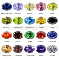5A Oval Shape Cubic Zirconia Stone Peridot garnet amethy Multicolor Brilliant Cut Loose CZ Stones Synthetic Gems For Jewelry