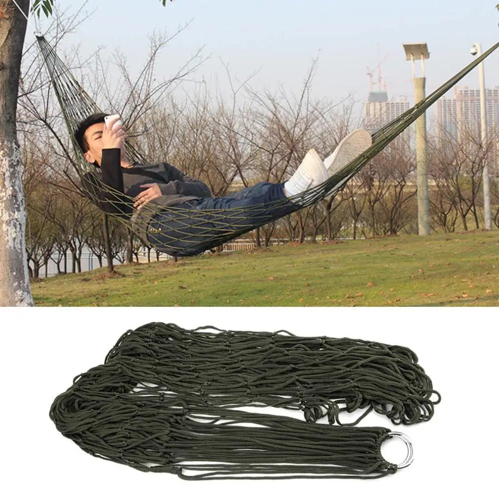 

Portable Mesh Hammock Nylon Swing Hang Net Sleeping Bed Hamaca For Outdoor Travel Camping Garden Hamak WJ526