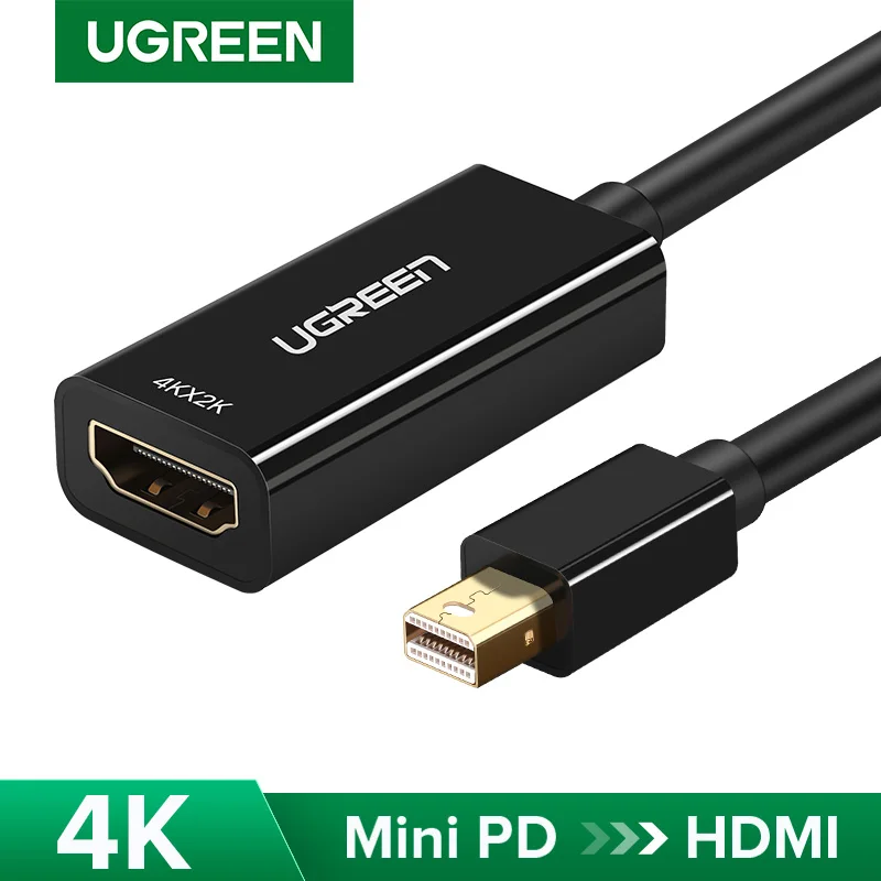 UGREEN Mini DisplayPort to HDMI Adapter Mini DP Male to HDMI Female Thunderbolt 2.0 to HDMI Adapter 4Kx2K/30Hz Mini DP to HDMI