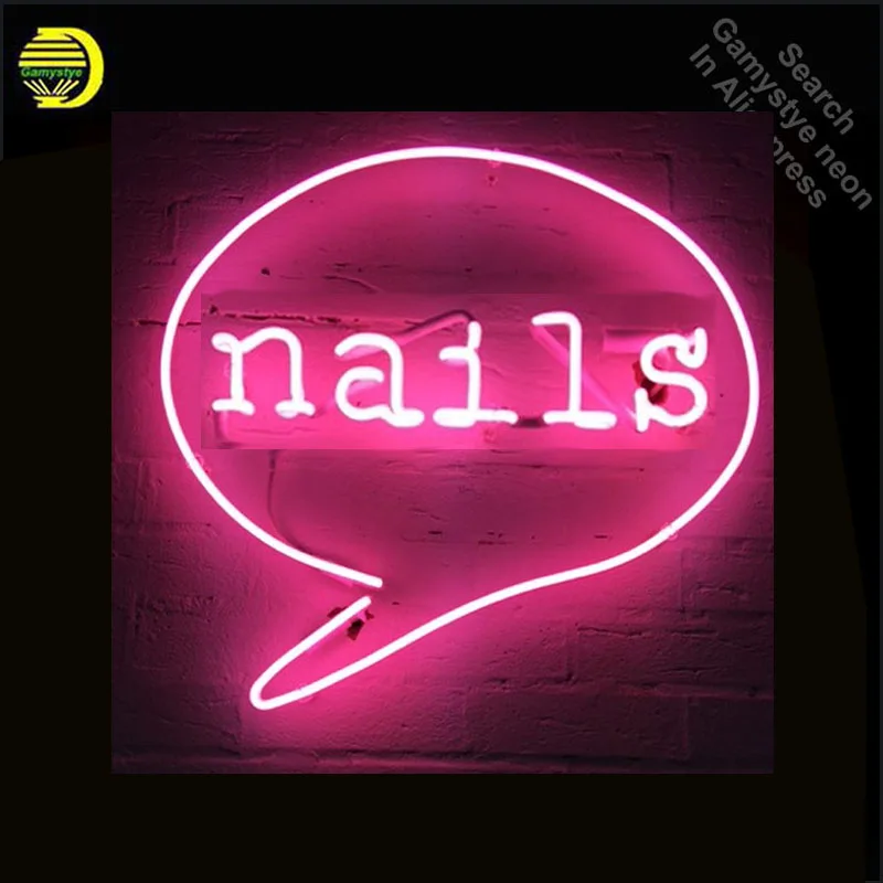 

Neon Sign Nail Neon LightS Fashion Studio Display Wall Sign Window Advertise Lamp Decorate Home color Handmade Real glass TUBE