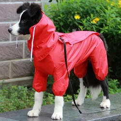 Pet Dog Raincoat Outdoor Waterproof Clothes Hooded Jumpsuit Overalls For Small Big Dogs Rain Cloak French Bulldog Labrador