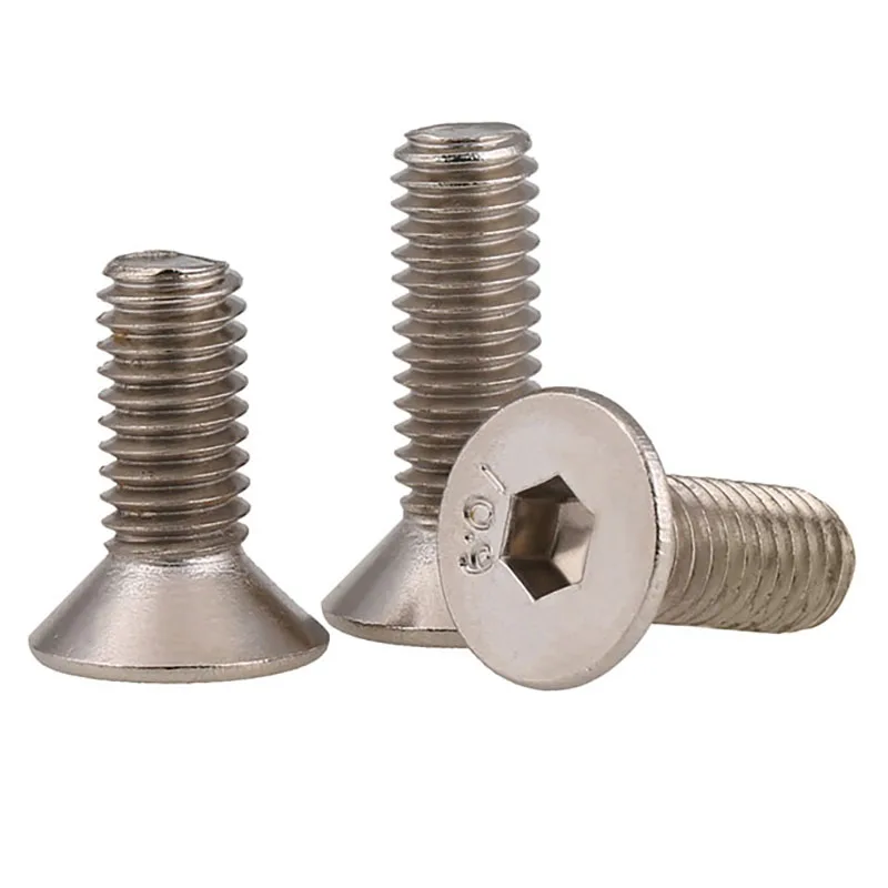 M3 M4 M5 M6 M8  10.9 Nickel Plating Countersunk Hexagon Screws  Flat Head Hex Socket Screw Bolt Hex Head Screw Bolt