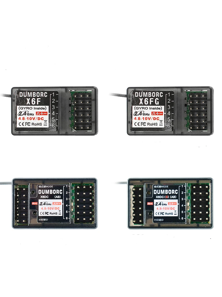 Système de radiocommande RC DUMBORC P6F/P6FG/P6DC/P6DCG 2.4G 6CH avec récepteur pour émetteur X4 X5 X6 X6P, voiture RC, bateau RC